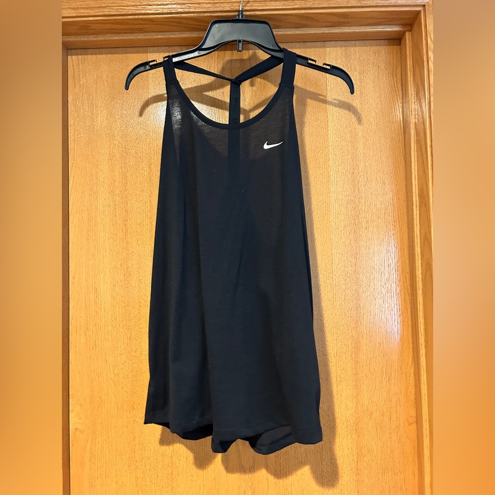 Ladies size large Dri Fit Nike Black racer back  Top